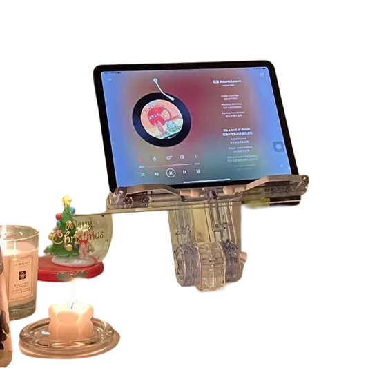 Luxury Lifted Acrylic Laptop Stand: 180° Rotatable, Ergonomic Design-0