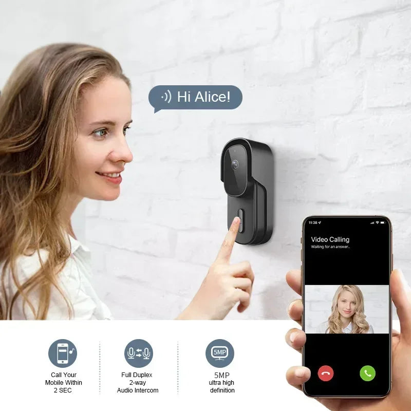 2.4GHz WiFi 1080P Smart Doorbell Camera-1